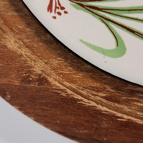 Vintage Mid Century Modern Wood Cheese Charcuterie Board - Retro ceramic tile - Picture 4 of 16